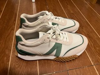 Lacoste Women's L-Spin Deluxe Leather Heel Pop Sneakers White/Green