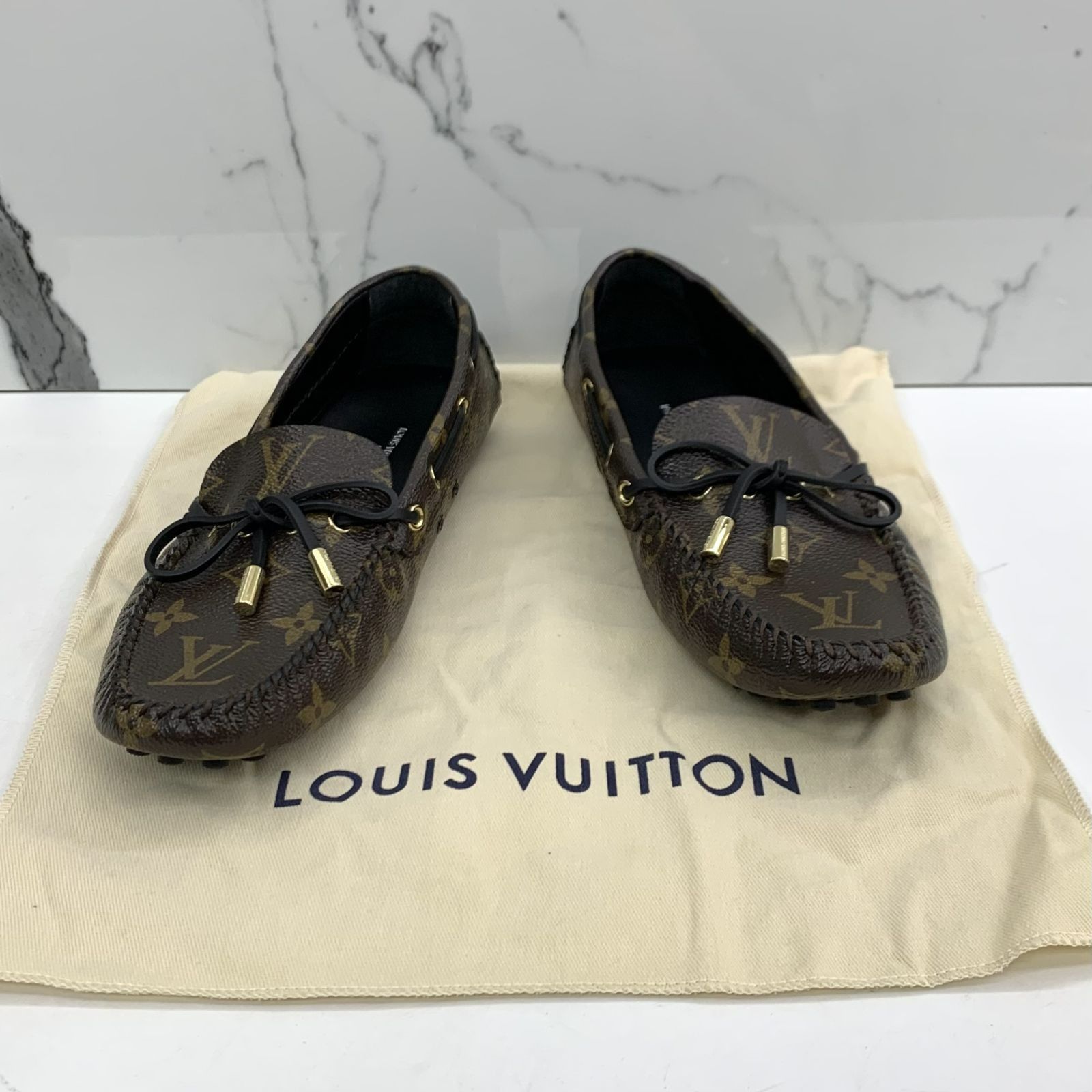 DISCOUNTED LOUIS VUITTON MONOGRAM GLORIA FLAT LOAFERS 37 DRIVING SHOES 247022690 GI Luxury Sneakers Footwear on Carousell