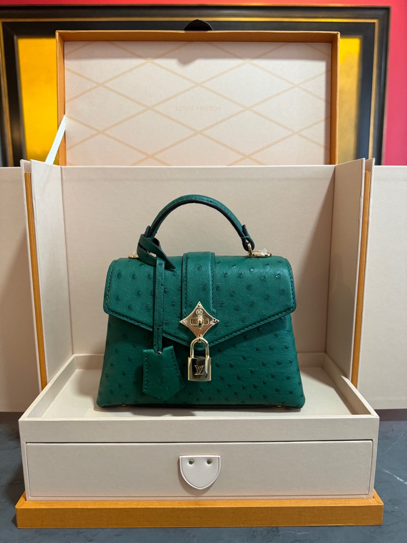 Louis Vuitton Rose Des Vents Emerald Green ostrich Luxury Bags Wallets on Carousell