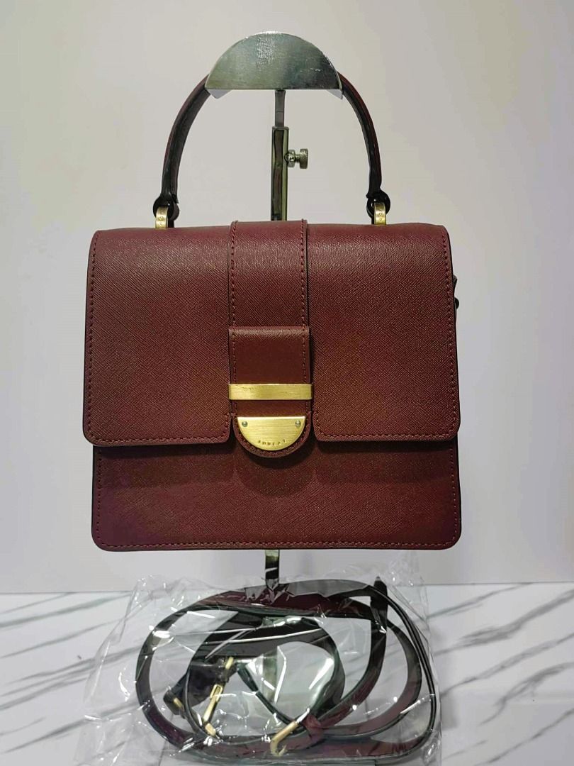 Lovcat Dark Red Top Handle with Sling Small, Women's Fashion, Bags ...
