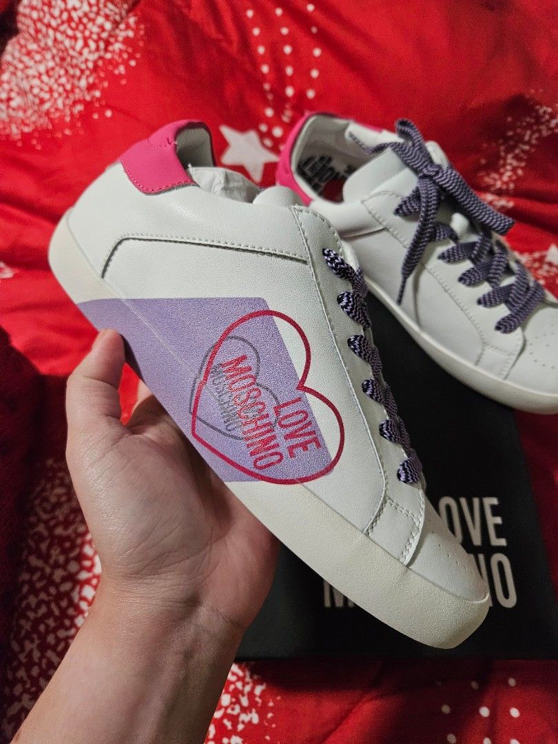 Love Moschino White Sneakers Women s Fashion Footwear Sneakers on Carousell