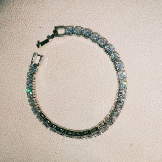 Moissanite Tennis Bracelet. Clear. 18K plated.  16cm wrist size.