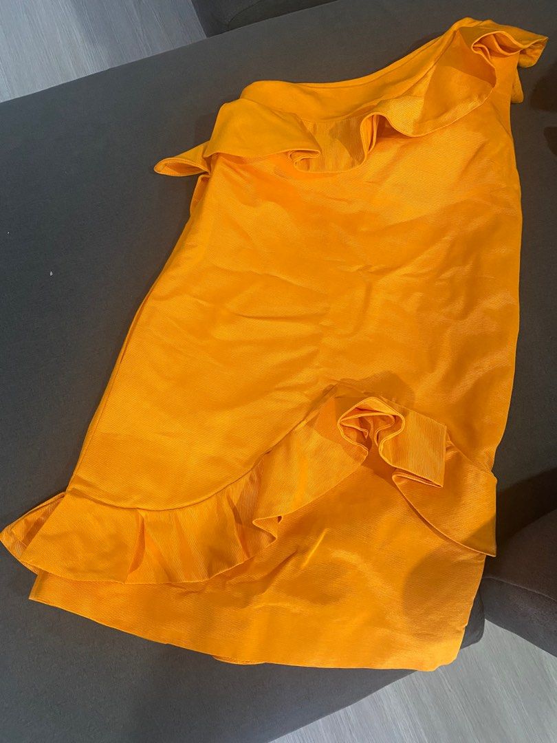Msgm one shoulder ruffle dress online