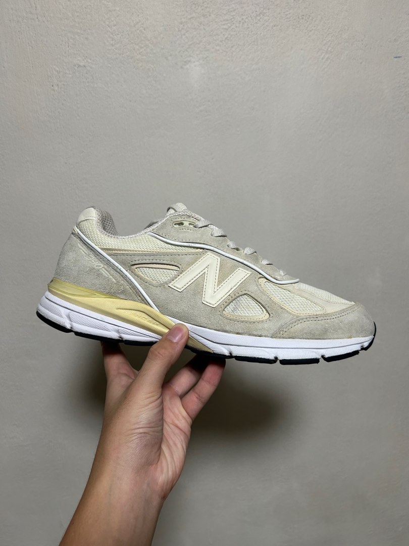 New balance 990V4 Stussy Cream Men s Fashion Footwear Sneakers on Carousell