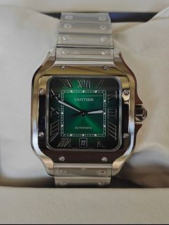 New Cartier Santos Large green reference WSSA0062