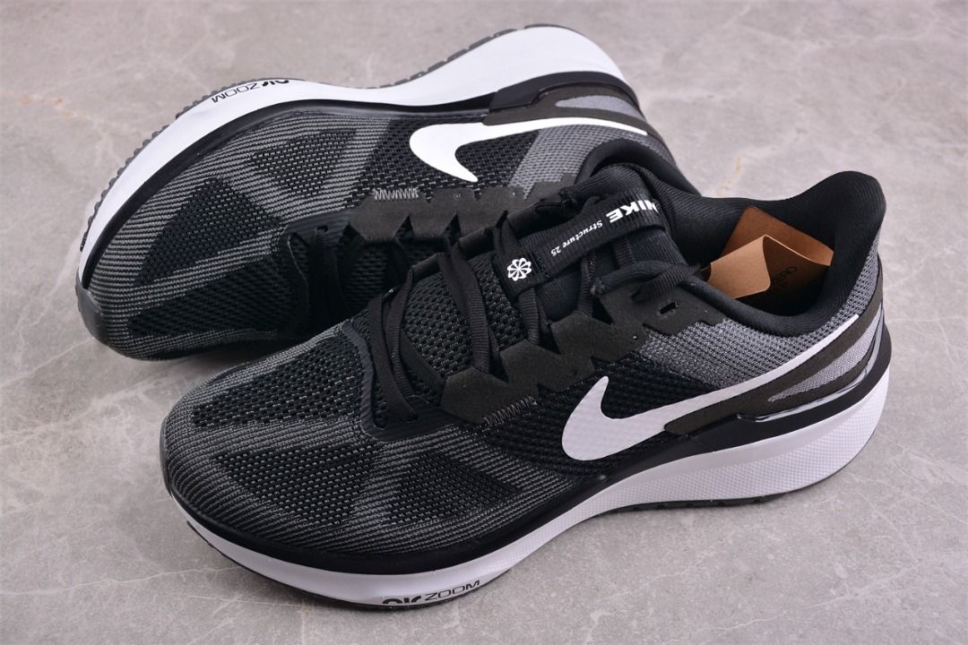 Nike Structure 25 Black white Running Shoes Euro 36-45, Men's