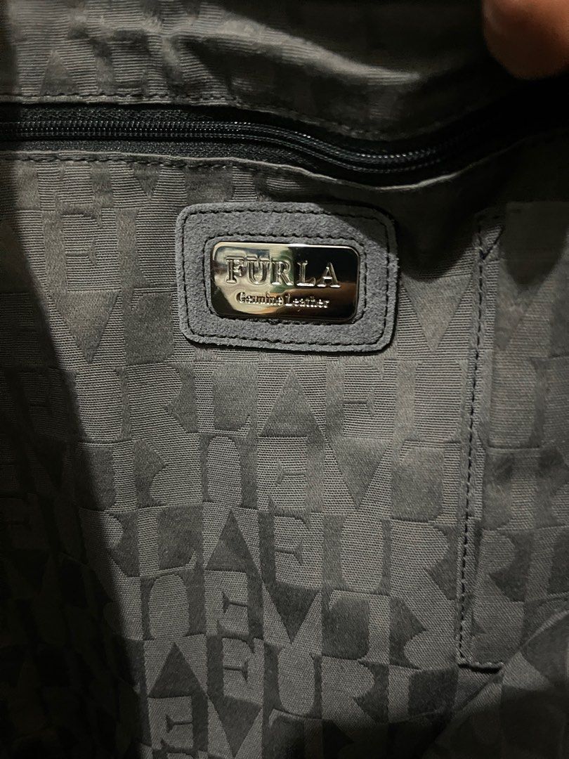 Original Furla genuine leather shoulder bag (Category: Luxury Bags & Wallets) located in Cebu City. Submitted by timeninja (Listing ID 1305481858, Image 3). Description: Gray Suede Leather in very good condition..