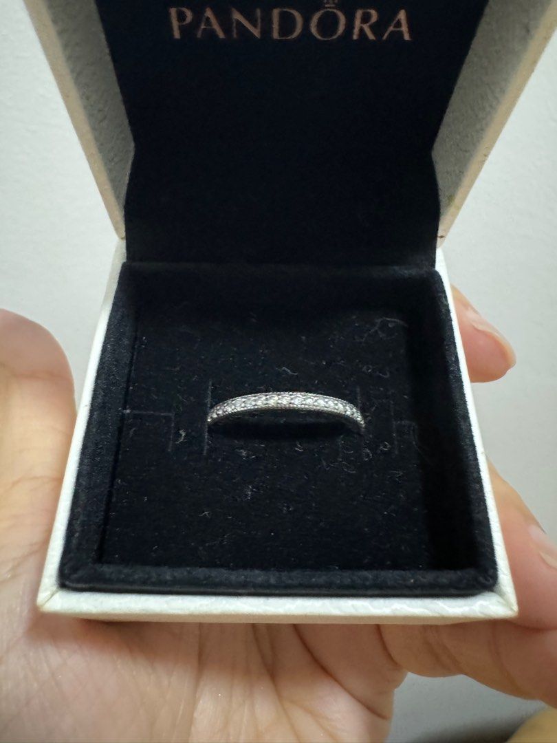 Pandora Sparkle Hearts Ring Silver Women s Fashion Jewelry Organisers Rings on Carousell