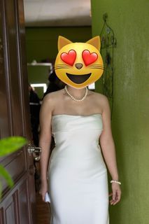 Plain White Tube Wedding gown