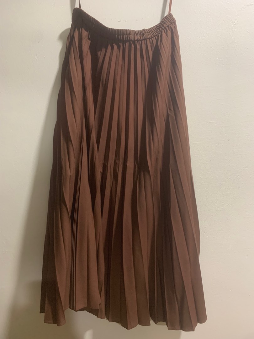 Brown skirt uniqlo discount