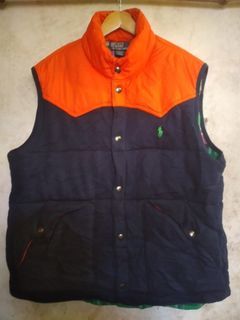Polo Ralph Lauren two tone puffer vest Navy/Orange
