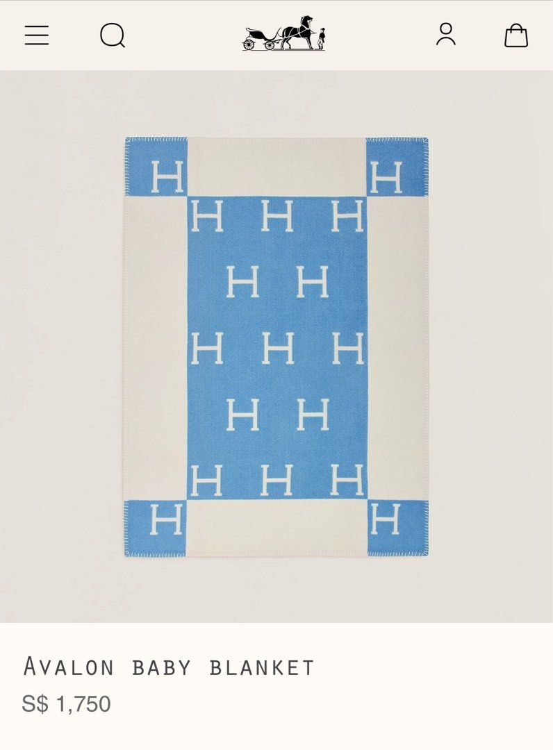 Rtp 1.8k Hermes Avalon Blanket Baby Blue Furniture Home Living Bedding Towels on Carousell