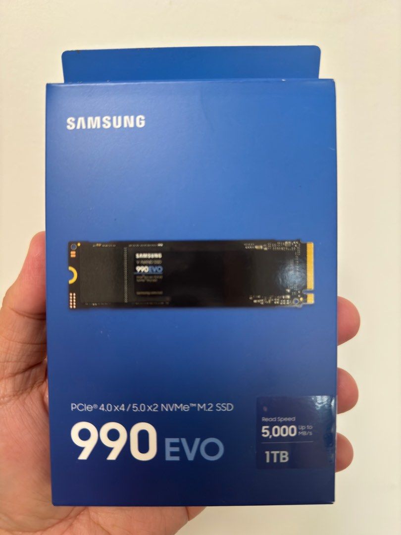 Samsung 990 evo 1tb m.2 nvme ssd (Category: Hard Disks & Thumbdrives) located in Singapore. Submitted by hengstar (Listing ID 1305415208, Image 1). Description: Best value for money ssd .