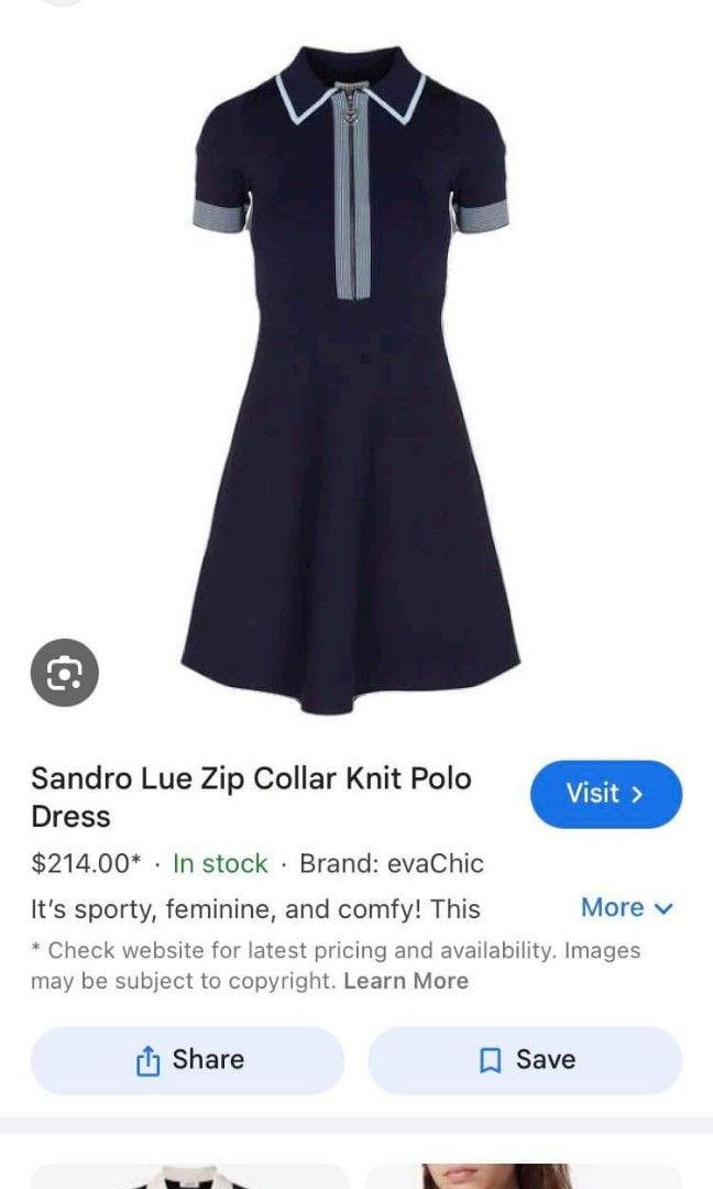 Sandro Paris Zip Collar Knit Polo Dress, Luxury, Apparel on Carousell