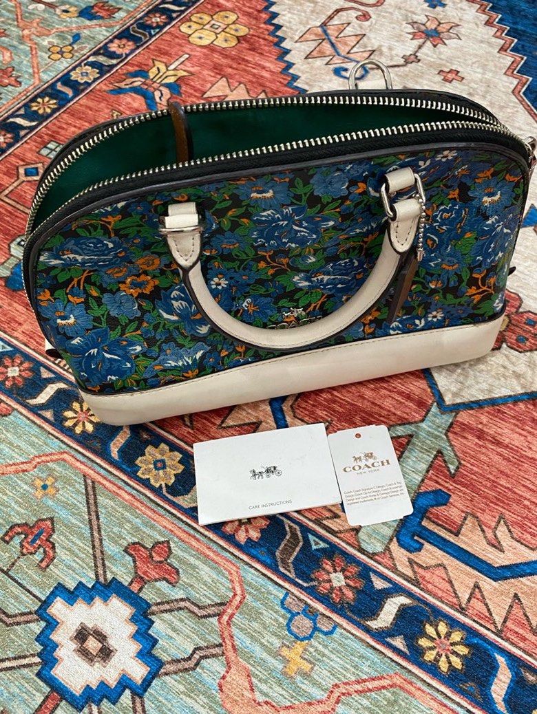 Satchelbag COACH *Mini Sierra Satchel in Rose Meadow Floral Print