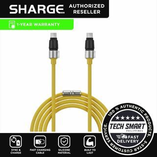 SHARGE Phantom USB C to USB C/Lightning Cable, 4ft Type C Fast Charging Cable for iPhone 15/14/13/12/Pro/Max, MacBook, iPad, Samsung Galaxy, Pixel, Switch and More