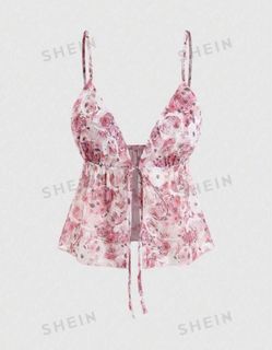 shein floral camisole top sleeveless top floral beach summer top backless coquette 