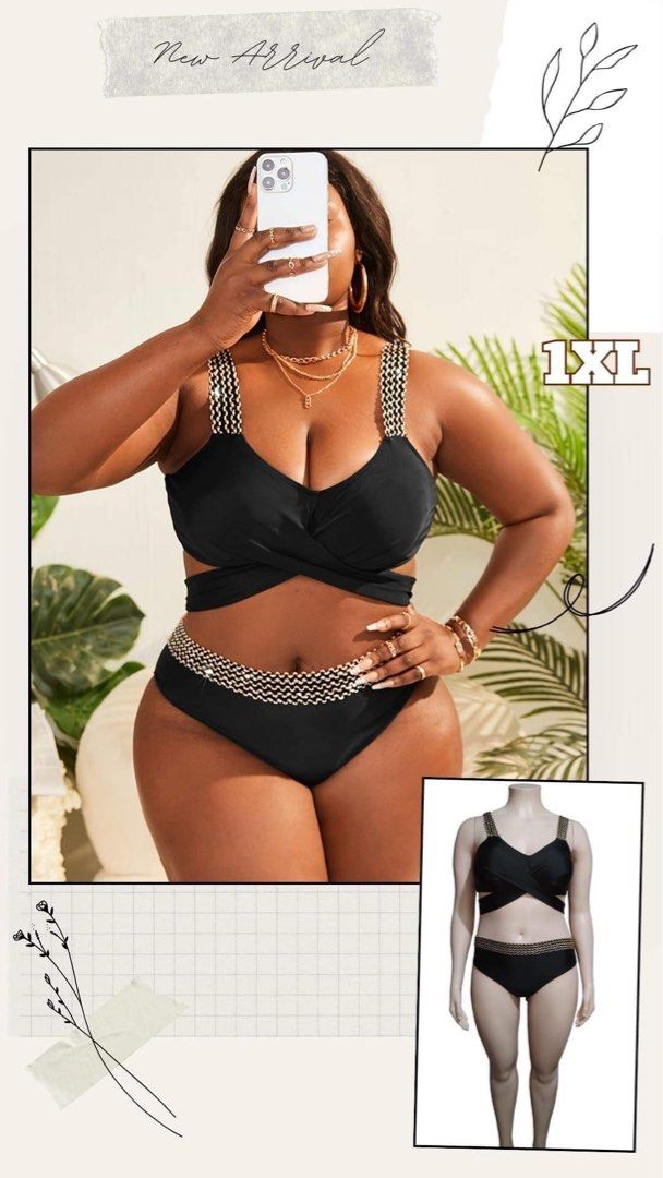 Shein Swim Curve Plus Size Bikini Set Women s Fashion Swimwear Bikinis Swimsuits on Carousell