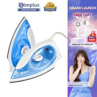 Simplus Dry Iron for clothes Flat Iron Lightweight Portable Handheld Iron 1300W High