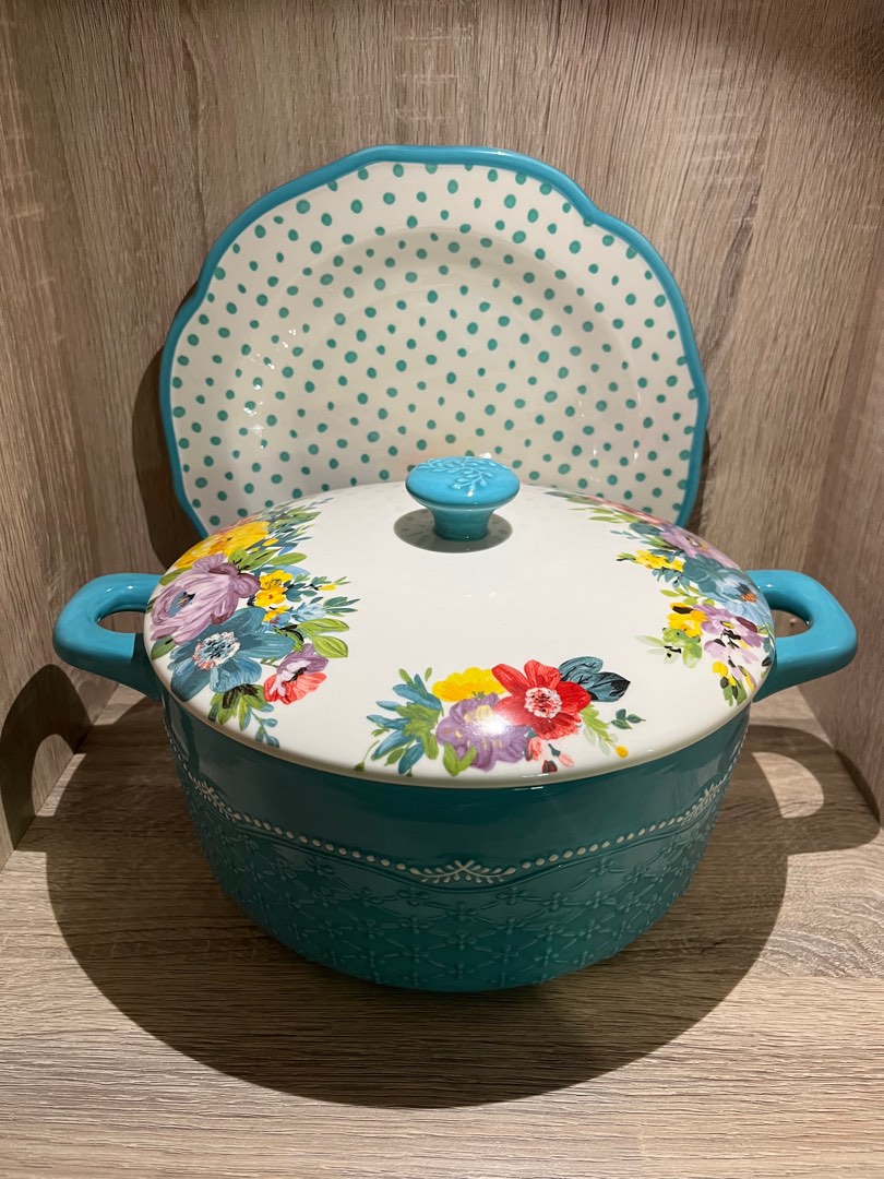 Lot De 4 Mini Casseroles The Pioneer Woman - Floral 6,25 Pouces Avec Couvercles - Neuves