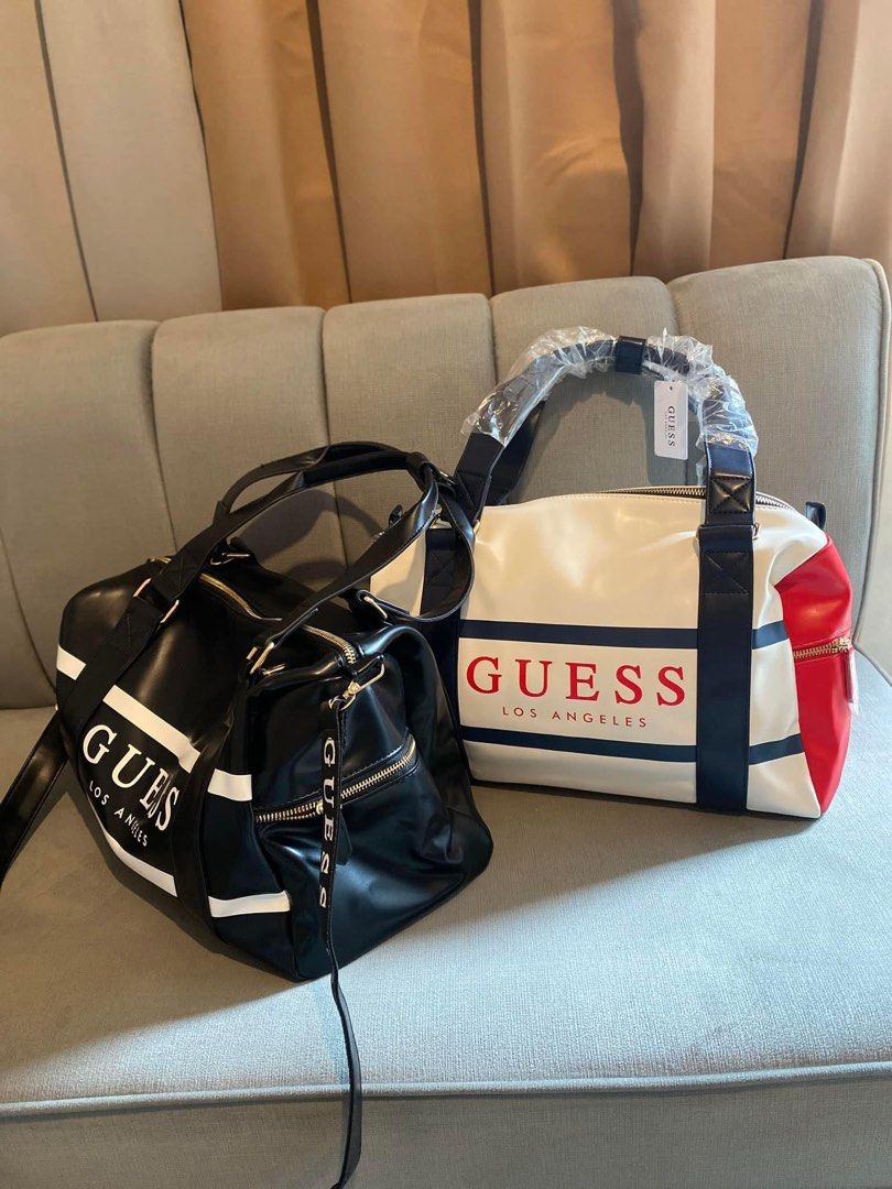 Travel bag (Category: Luxury Bags & Wallets) located in Valenzuela. Submitted by smjhsmnlzcn (Listing ID 1305326599, Image 1). Description: Best SELLER! Guess travel bag with sling strap Limited stocks only. Available 2 colors Onhand ready to ship/deliver.