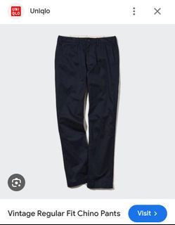 UNIQLO Vintage Regular Fit Chino Pants (Black)