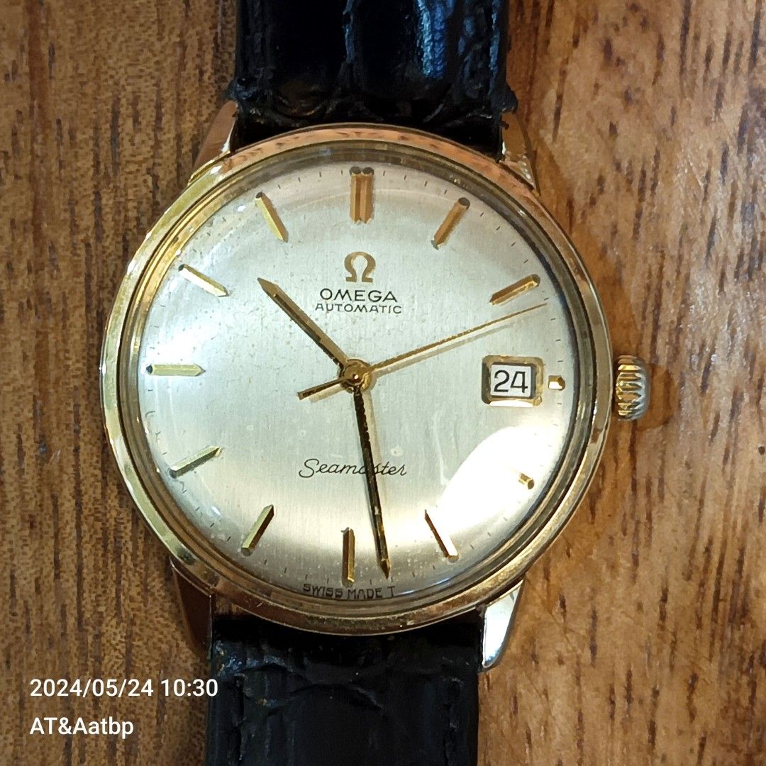 VINTAGE OMEGA SEAMASTER 34mm (Category: Men's Watches) located in Paranaque City. Submitted by AirplanesTrainsAutomobilesATBP (Listing ID 1305416128, Image 1). Description: Brand: Omega Model: Seamaster Movement: Automatic / Calibre 562 Case material: Gold plated case with stainless steel back Case Size: 34mm dia. Gender: Men's Watch Bracelet: Aftermarket Italian Leather Year: unknown (1965?) Condition: Requires servicing but in working order. Si