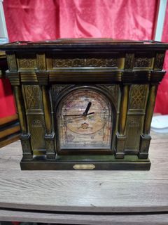 Vintage Wooden Clock with Keybox and Musical Jewelry Compartment