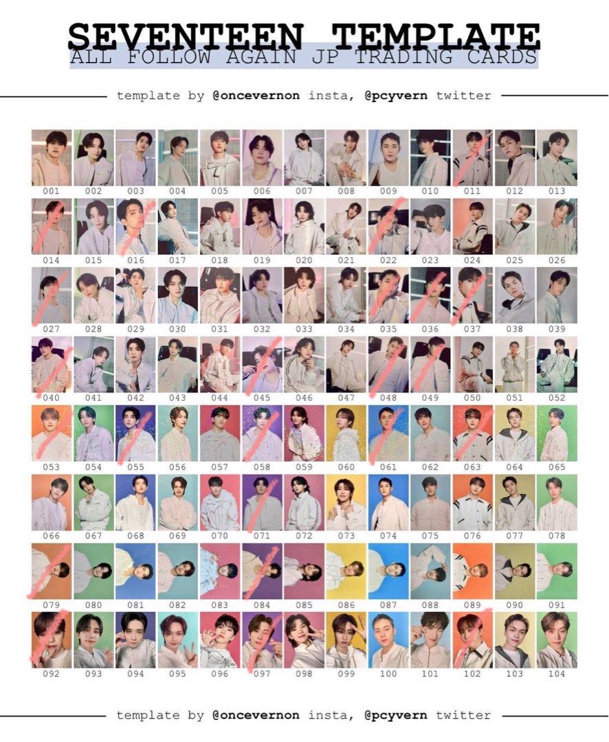 セブチ SEVENTEEN follow again メッセージ まとめ売り Seventeen Follow Again Tour Jun Trading Card Set WTS/WTT
