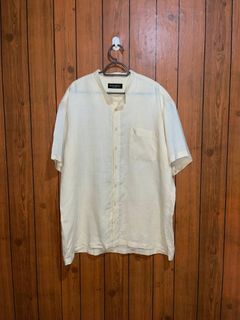 📌YSL Yves Saint-Laurent Sheer Fabric Chino Collar Polo | Authentic | Men's Polo | Luxury | Vintage | Beige