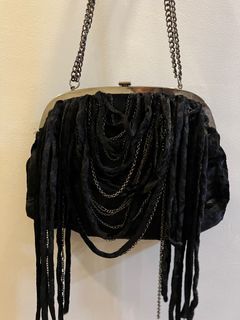 Zara clutch or shoulder bag with fringes