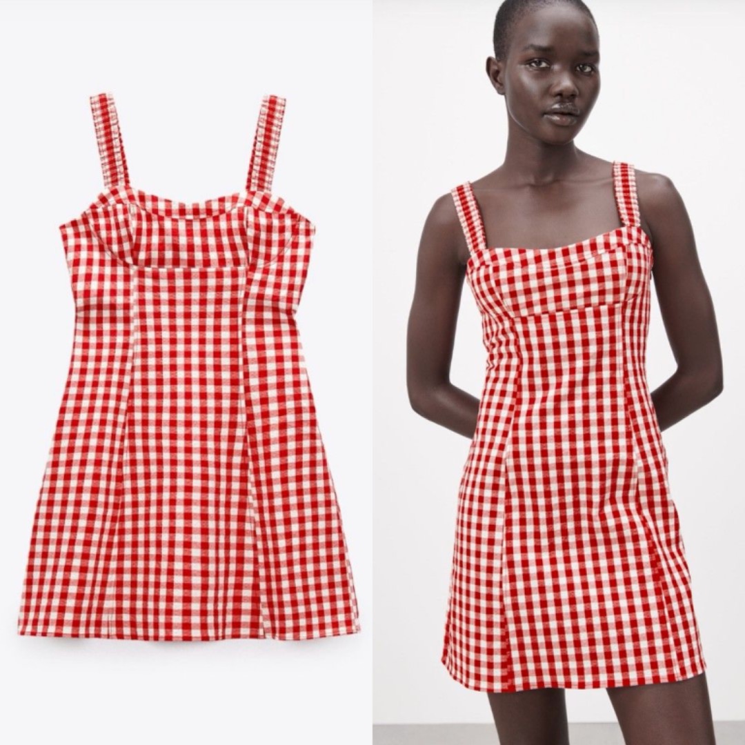 Zara gingham dress cheap
