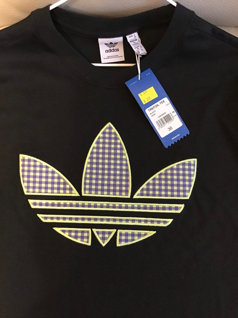 Adidas 36 T women Trefoil Tee black colour T shirt tee size 36 T shirt Carousell