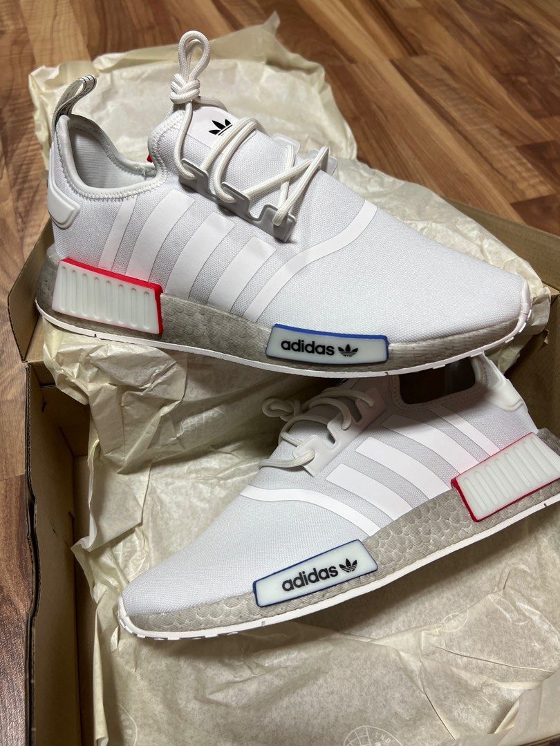 Adidas NMD R1, Cloud White, Cloud White / Grey / Red / Blue. US 10.5 UK 10 EUR 44.6 GX9525, Men's Fashion, Footwear, Sneakers on Carousell Adidas NMD R1, Cloud White, Cloud White / Grey / Red / Blue. US 10.5 UK 10 EUR 44.6 GX9525, Men's Fashion, Footwear, Sneakers on Carousell