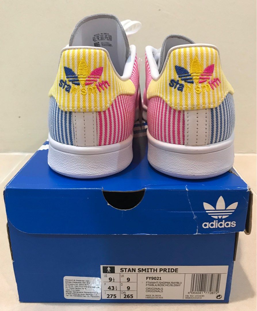 adidas gazelle silver green womens Custom Hand Painted Rainbow Pride Flag Adidas Stan Smiths  B Street Shoes