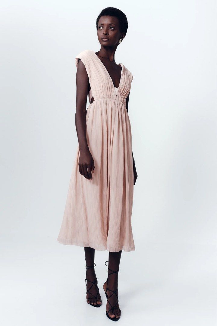 Bow back midi dress deals