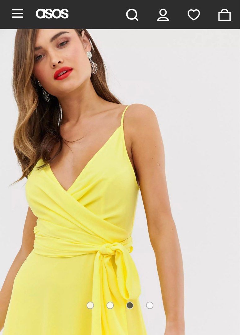 Cami wrap midi dress with tie waist outlet