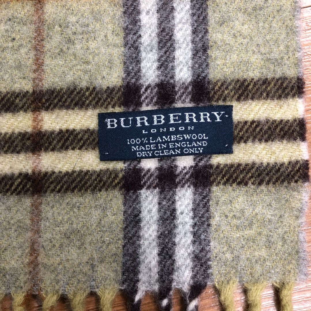 Authentic Vintage Burberry Wool Scarf Muffler Nova Check Olive Green NV060 Women s Fashion Watches Accessories Scarves on Carousell