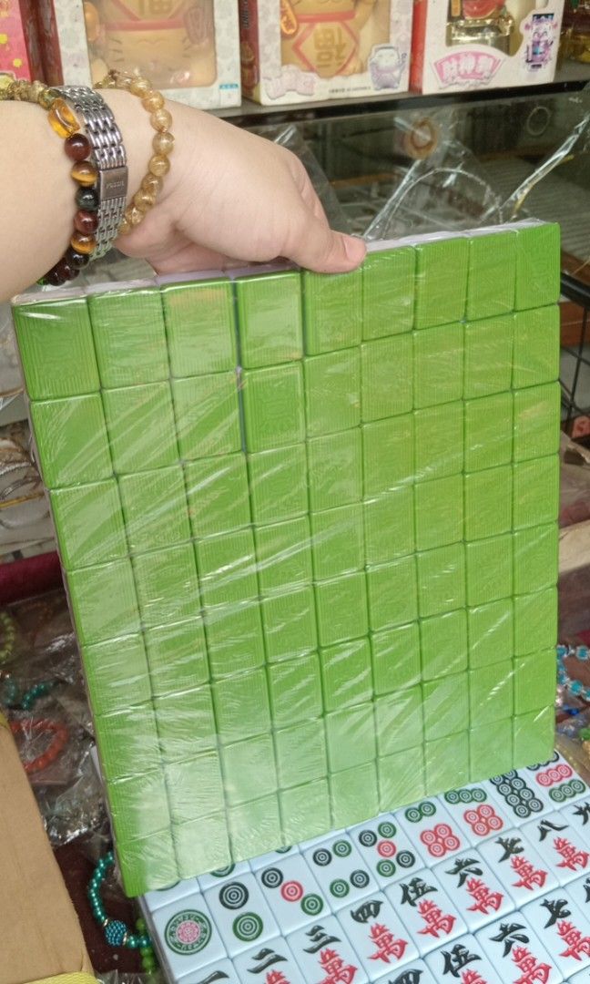 Automatic Mahjong Tiles Only (Magnetic) (Category: Board Games & Puzzles) located in Manila. Submitted by julieggggg (Listing ID 1305530446, Image 2). Description: We have size 38mm, 40mm, 42mm magnetic tiles Good for automatic mahjong table Available colors: green or blue 144 tiles in one set price is sold per color choice set of 144 tiles (each).