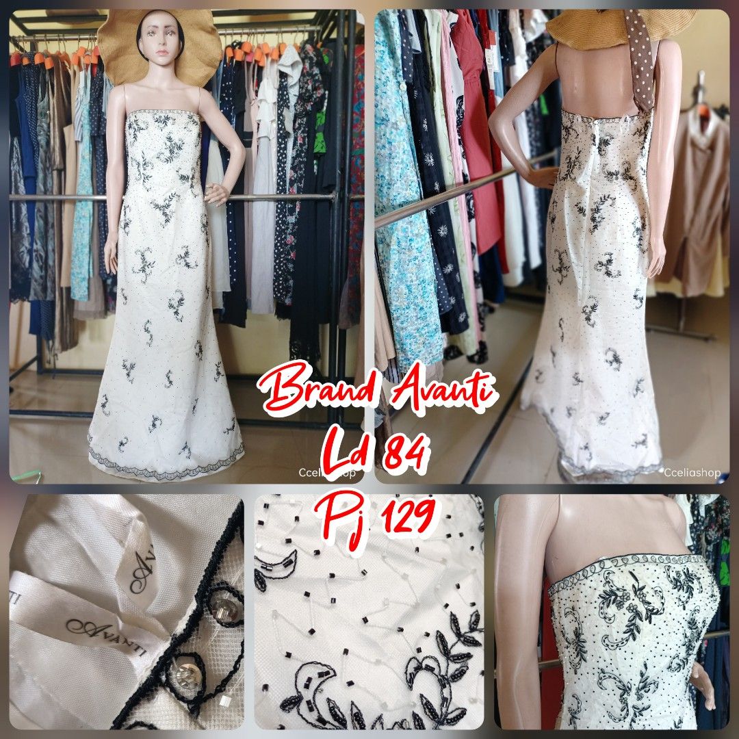 ❤️AVANTI Bridal Dress Tube Embroidery mix beads elegant