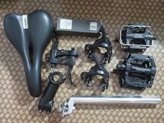 BIKE PARTS (SEATPOST, STEM, PEDALS, ETC)