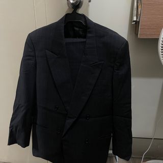 Black pinstripe suit