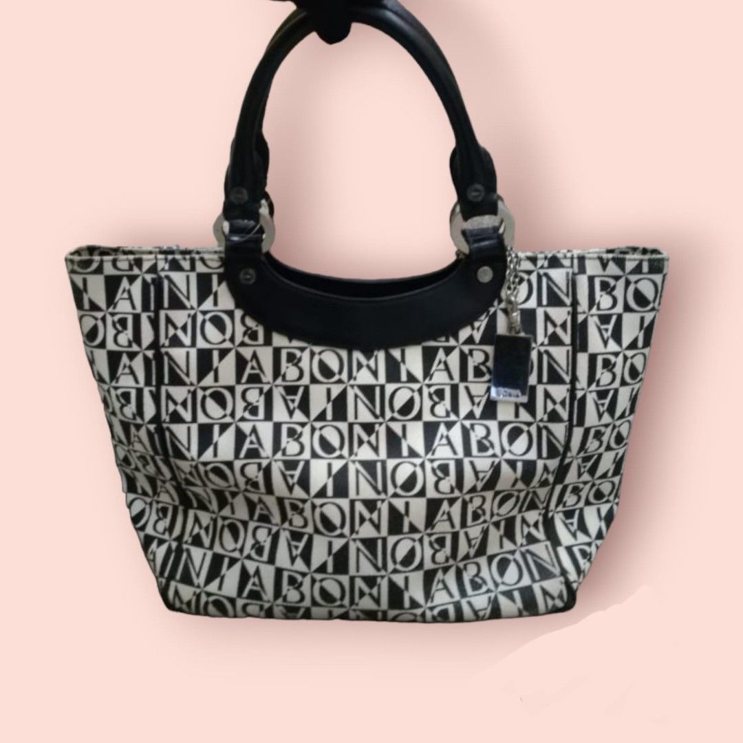 Bonia White Bag Canvas (Bag only), Barang Mewah, Tas Dompet di