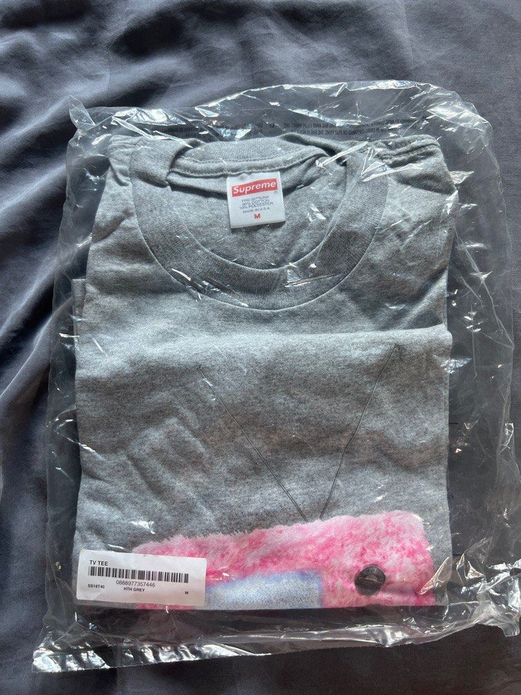 Supreme tv tee grey on sale