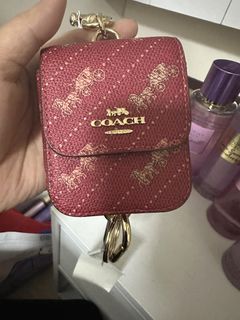 Coach Multi Case Bag Charm In Horse And Carriage Dot Print Style No. C4305