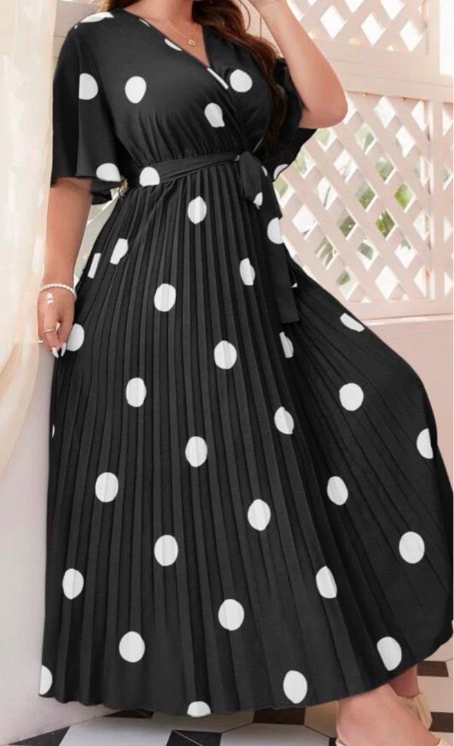Dots Print Bandeau Retro Style Dress