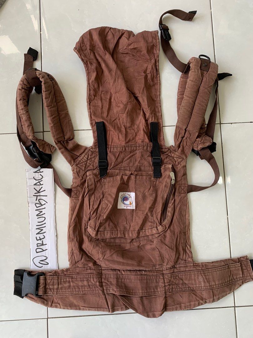 Ergobaby ORIGINAL Ergo Backpack Ergobaby BABY CARRIER Organic Collection DARK CHOCOLATE NEWBORN 3.2kg with infant insert 5 5 20kg Gendongan Ergobaby