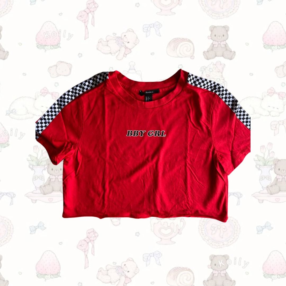 Forever 21 Baby Girl Red Checkered Crop Top Women s Fashion Tops Shirts on Carousell
