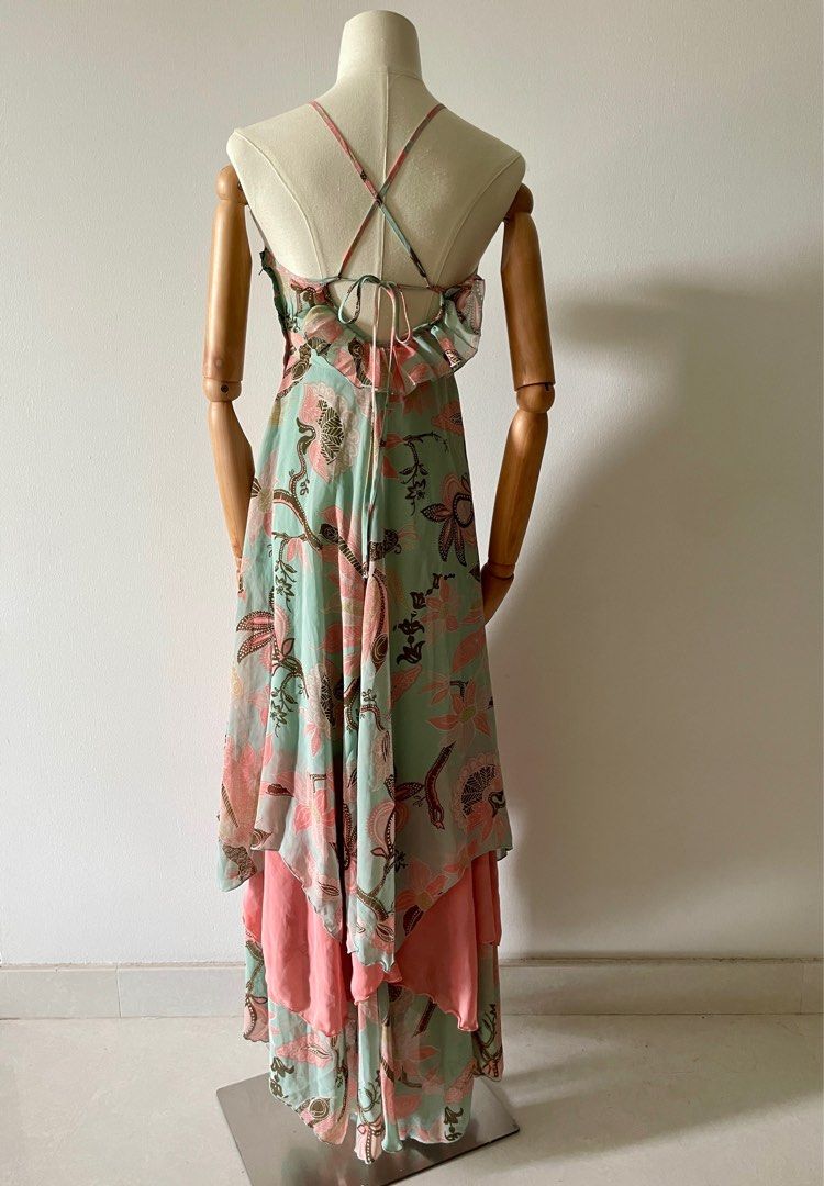 chinese dress ladies Loralyn Silk Midi Dress in Kimmie Floral Pink main image 0