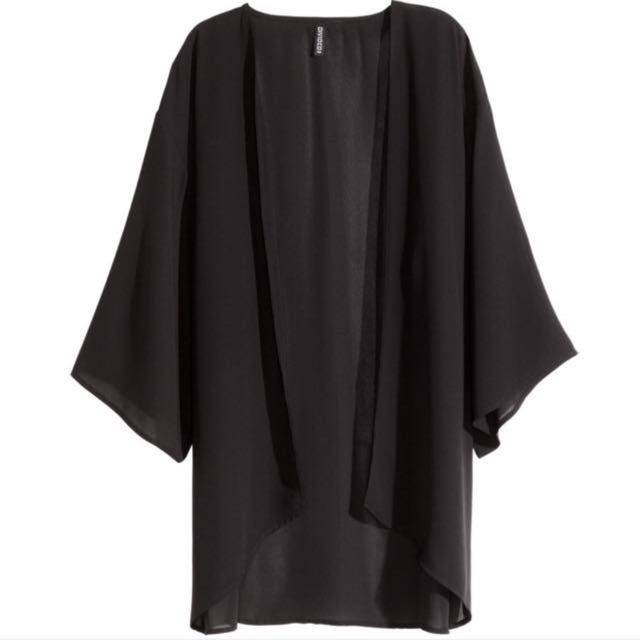 H M Black Kimono Women s Fashion Coats Jackets and Outerwear on Carousell